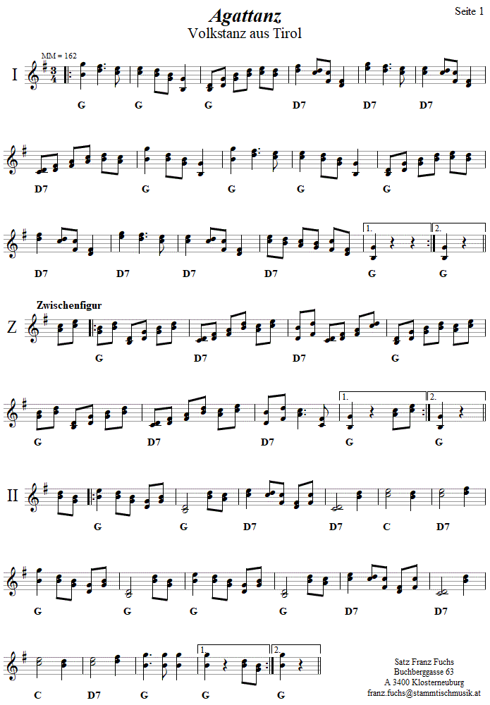 Agattanz Volkstanznoten