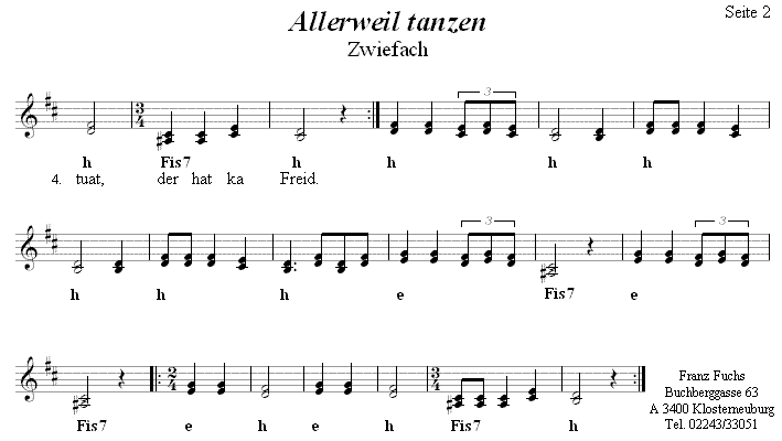 Allerweil tanzen, Zwiefacher