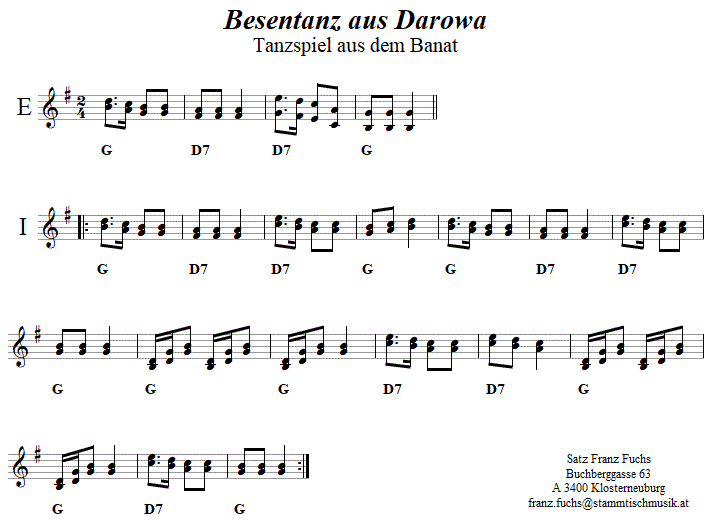 Besentanz aus Darowa Volkstanznoten