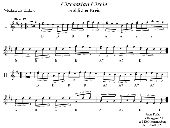 Fröhlicher Kreis Volkstanznoten
