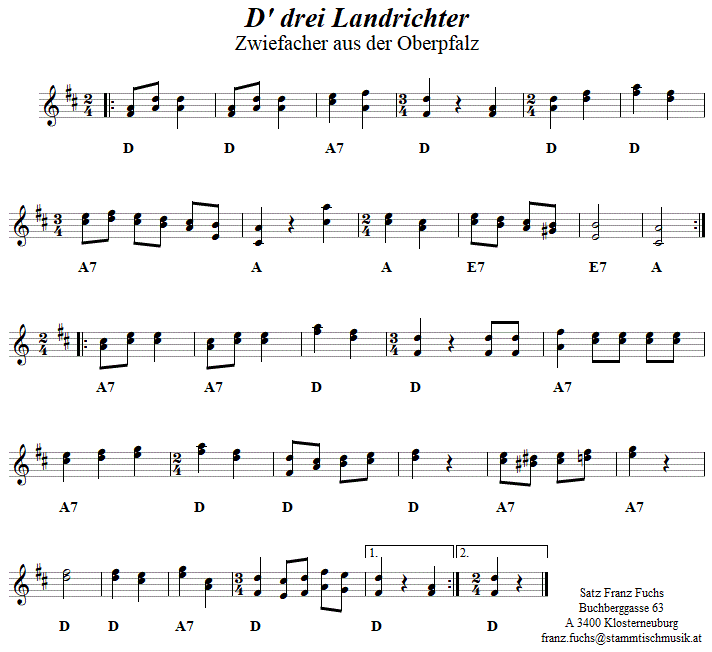 D' drei Landrichter, Zwiefacher