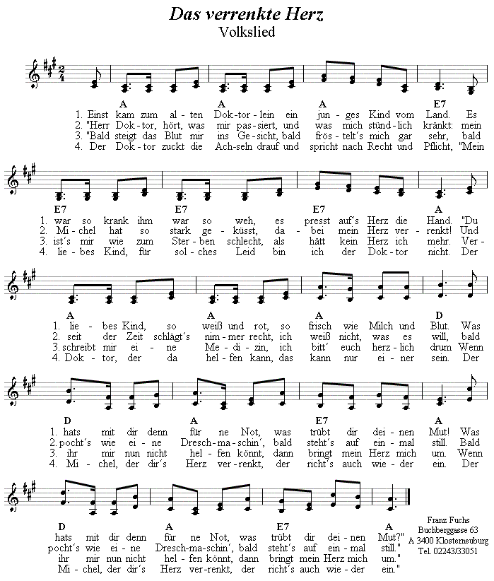 Das verrenkte Herz - Lieder - Volksmusik und Volkstanz