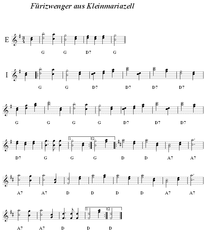 Fürizwenger aus Kleinmariazell - Volkstanznoten