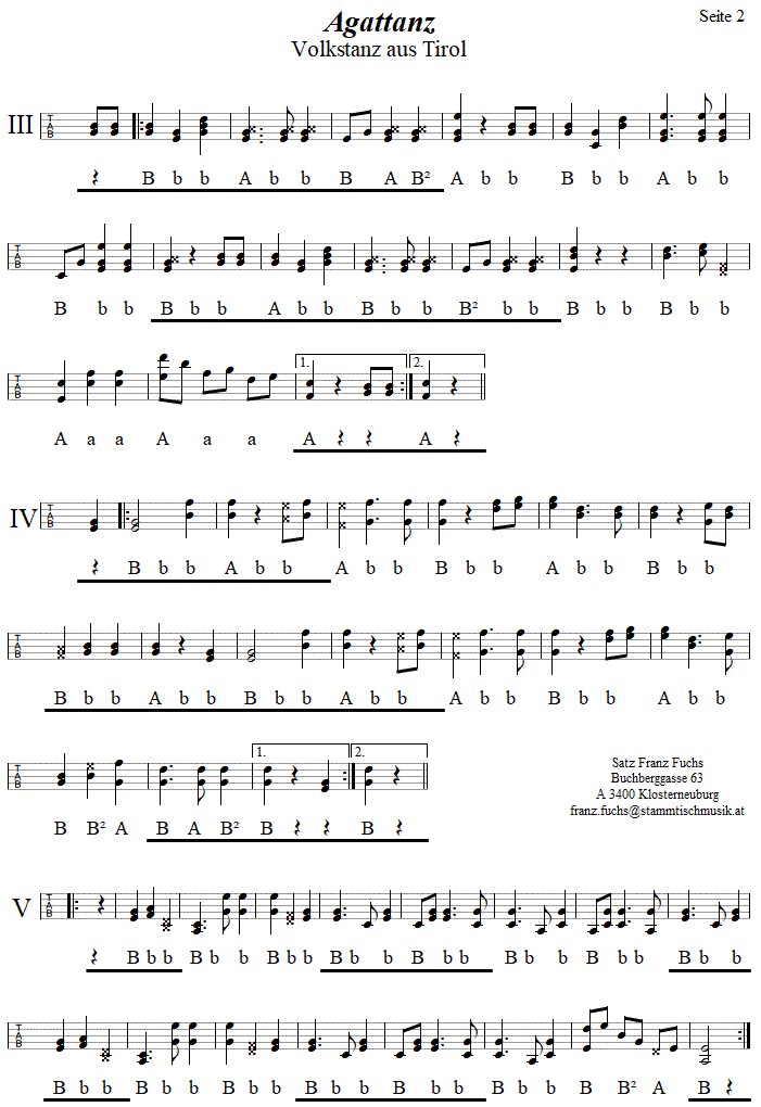 Agattanz in Griffschrift für Steirische Harmonika