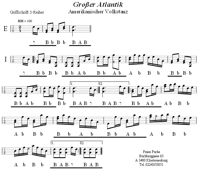 Großer Atlantik in Griffschrift für Steirische Harmonika