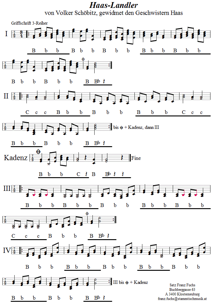 Haas-Landler von Volker Schöbitz in Griffschrift für Steirische Harmonika