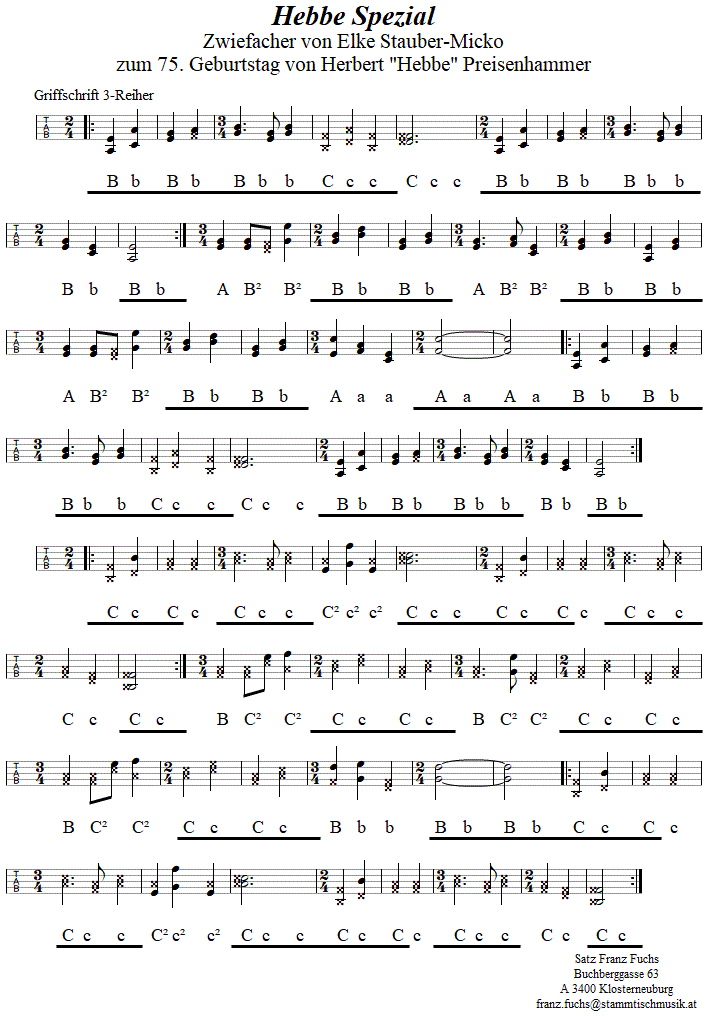 Hebbe Spezial - Zwiefacher in Griffschrift für Steirische Harmonika