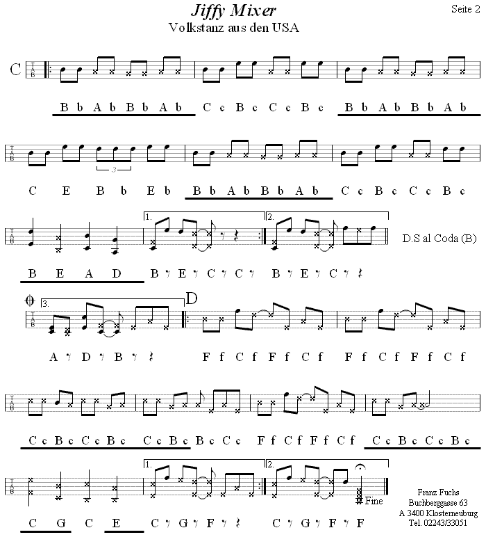 Jiffy Mixer in Griffschrift für Steirische Harmonika