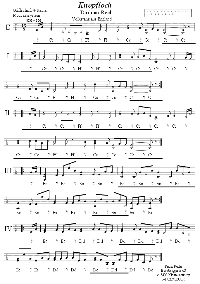 Knopfloch Griffschrift - Musik zum Volkstanz - Volksmusik und Volkstanz in Klosterneuburg