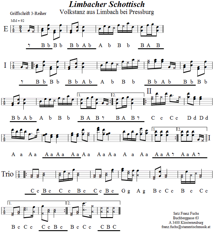 Limbacher Schottisch, in Griffschrift für Steirische Harmonika