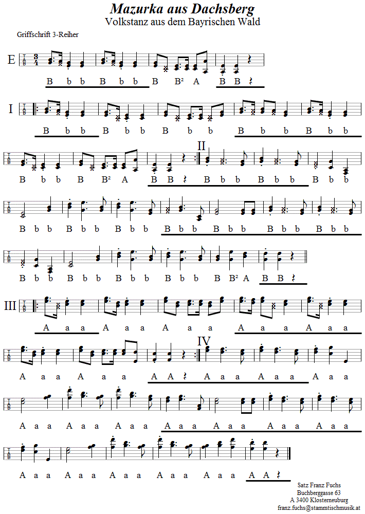 Masur aus Daxberg, in Griffschrift für Steirische Harmonika