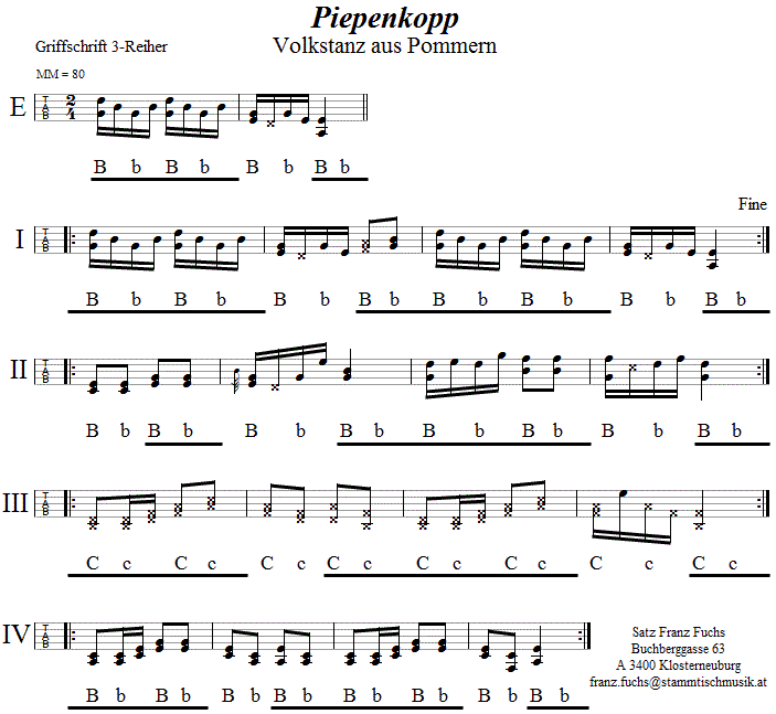 Piepenkopp, in Griffschrift für Steirische Harmonika