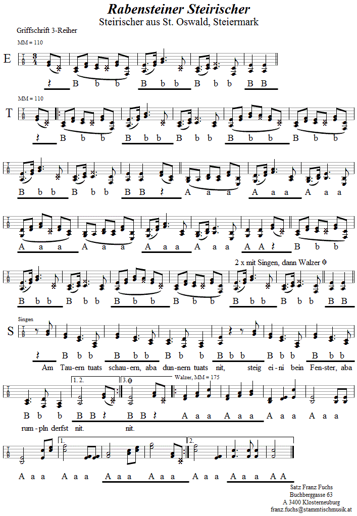 Rabensteiner Steirischer ion Griffschrift für Steirische Harmonika