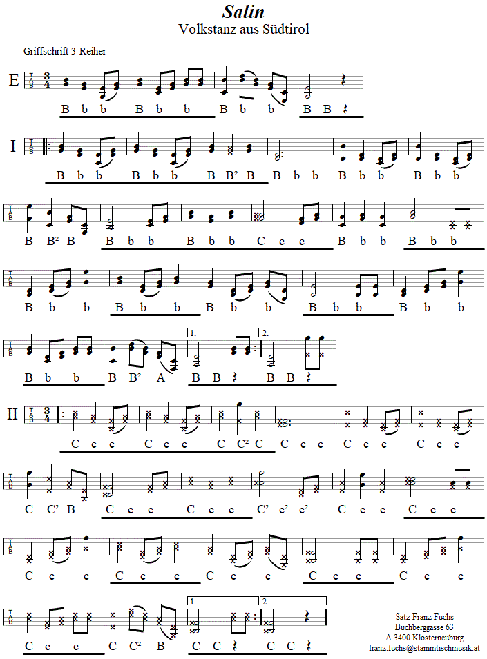 Salin, in Griffschrift für Steirische Harmonika