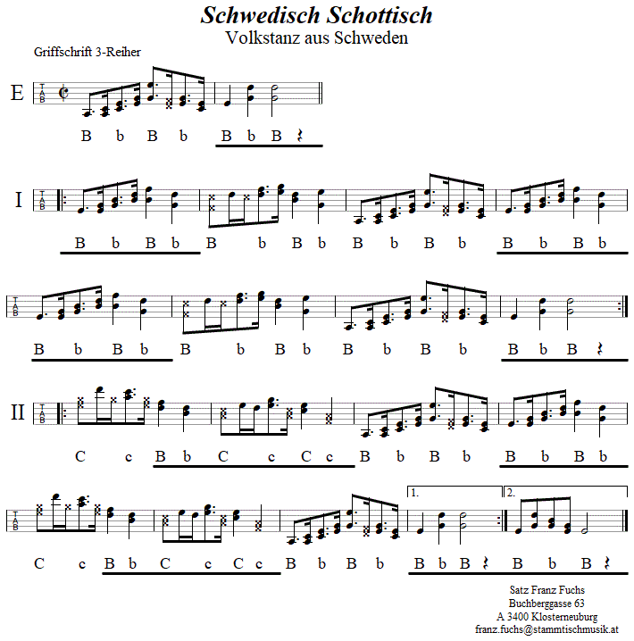 Schwedisch-Schottisch, in Griffschrift für Steirische Harmonika