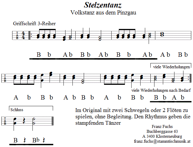 Unkener Stelzentanz in Griffschrift für Steirische Harmonika