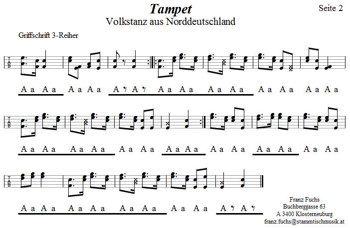 Tampet Griffschrift - Musik zum Volkstanz - Volksmusik und Volkstanz