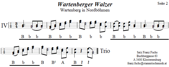 Wartenberger Walzer in Griffschrift für Steirische Harmonika