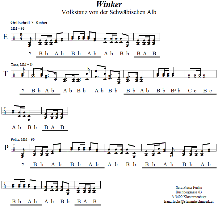 Winker, in Griffschrift für Steirische Harmonika