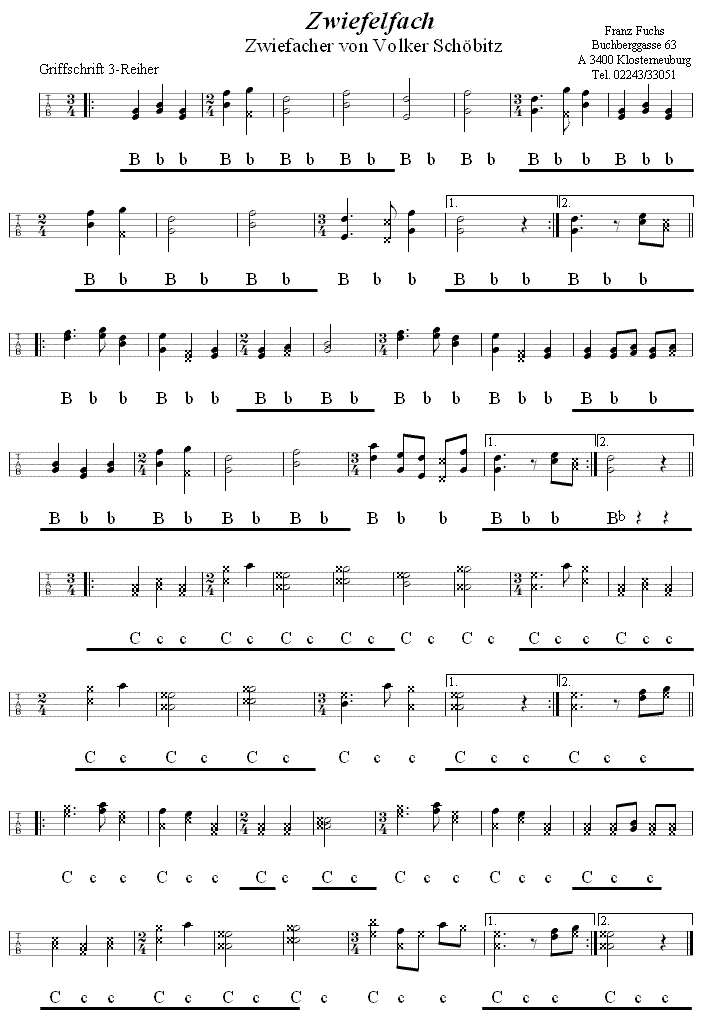 Zwiefelfach, Zwiefacher von Volker Schöbitz in Griffschrift für Steirische Harmonika