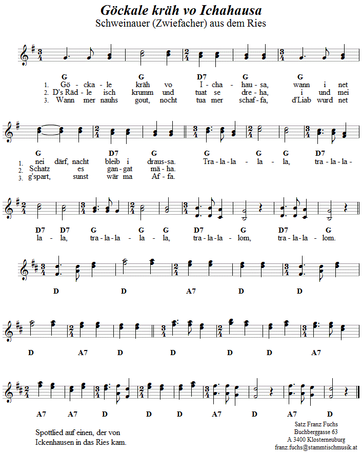 Göckale kräh vo Ichahausa - Zwiefacher
