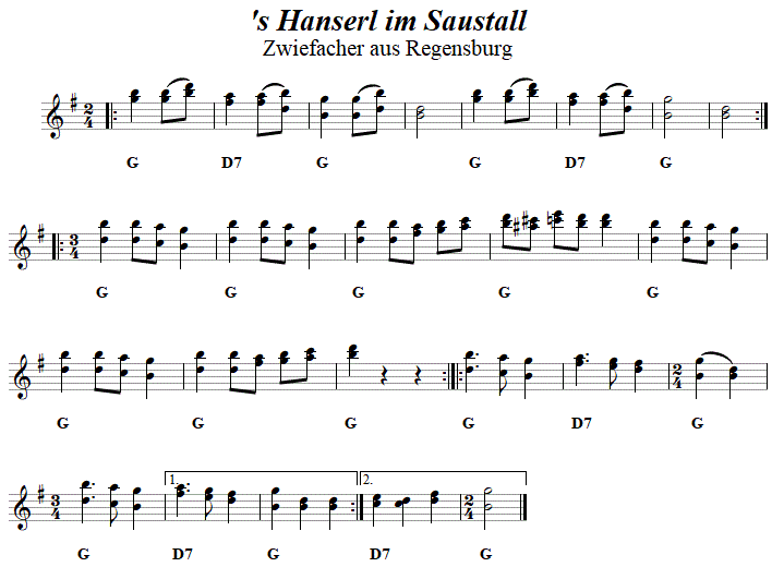 's Hanserl am Saustall, Zwiefacher