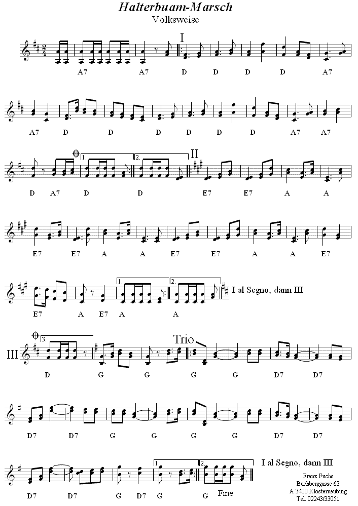 Holterbuammarsch - Noten aus dem Repertoire