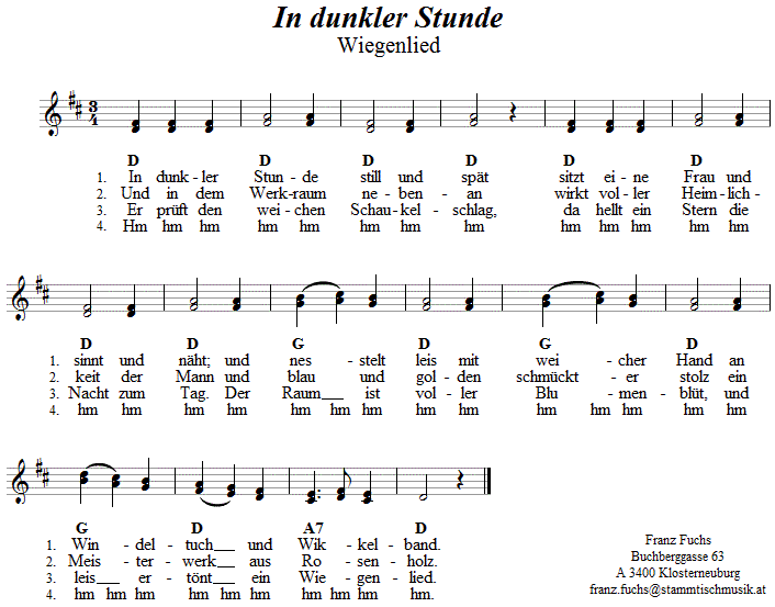 In dunkler Stunde - Wiegenlied