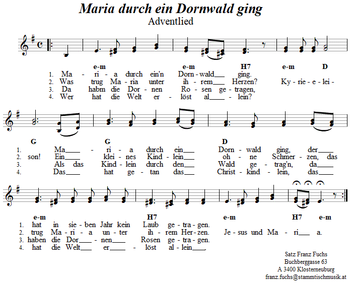 Maria durch ein Dornwald ging, Adventlied