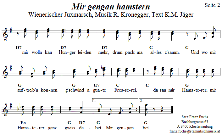 Mir gengan hamstern (IKronegger) - Lieder - Volksmusik und Volkstanz im Alpenland