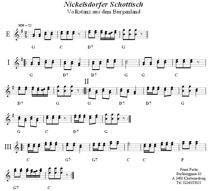 Nickelsdorfer Schottisch Volkstanznoten