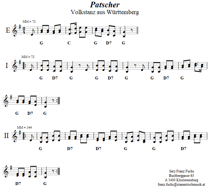 Patscher Volkstanznoten