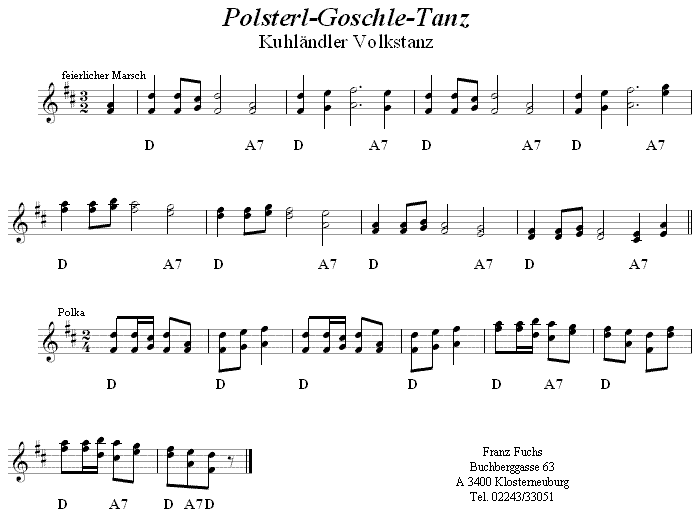 Polsterl-Goschle-Tanz Volkstanznoten