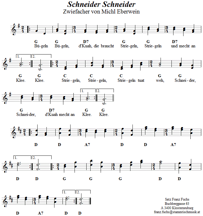 Schneider Schneider - Zwiefacher, Volkstanznoten