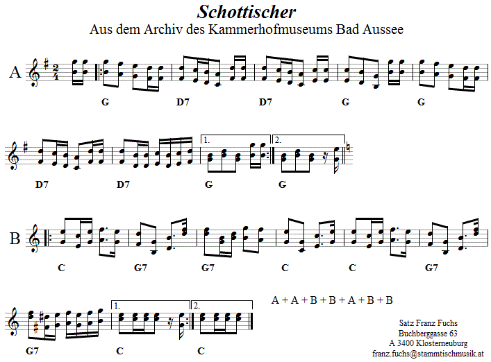 Schottischer aus dem Kammerhofmuseum - Noten aus dem Repertoire