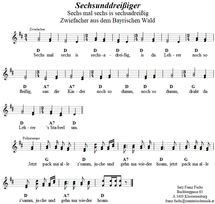 Sechsunddreißig, Zwiefacher