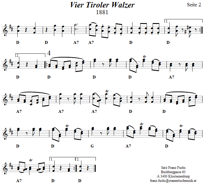 Vier Tiroler Walzer aus 1881 - Volksmusik im Wirtshaus