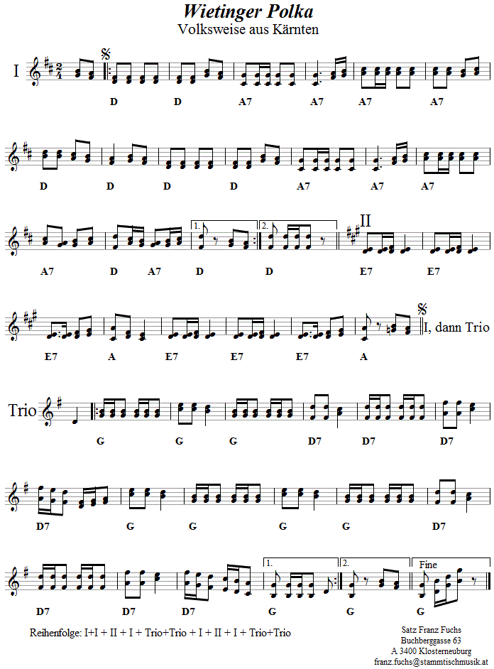 Wietinger Polka - Noten aus dem Repertoire