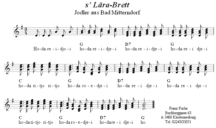 's Lära-Brett (Jodler) - Volksmusik im Wirtshaus